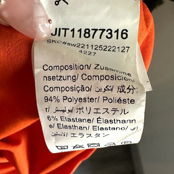 Shein Orange Ruched Bodycon Midi Dress Women’s S Trendy Vacation Party - Picture 6 of 8